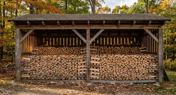 Укладка дров в Горках Ленинских, улица Заречная, 48