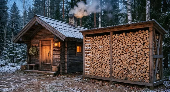 Укладка дров в Горках Ленинских, переулок Печная, 14